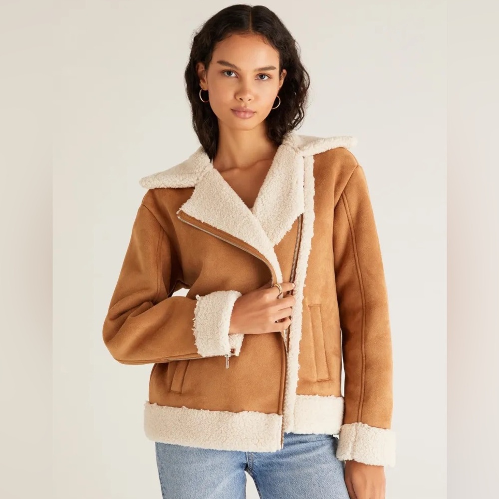 NWT Z Supply Celeste Faux Suede & Sherpa Jacket